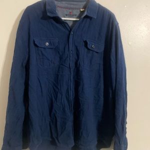 Woolrich Men's Size‎ 2xl  Button Front Shirt Blue Pockets Long Sleeves Cotton